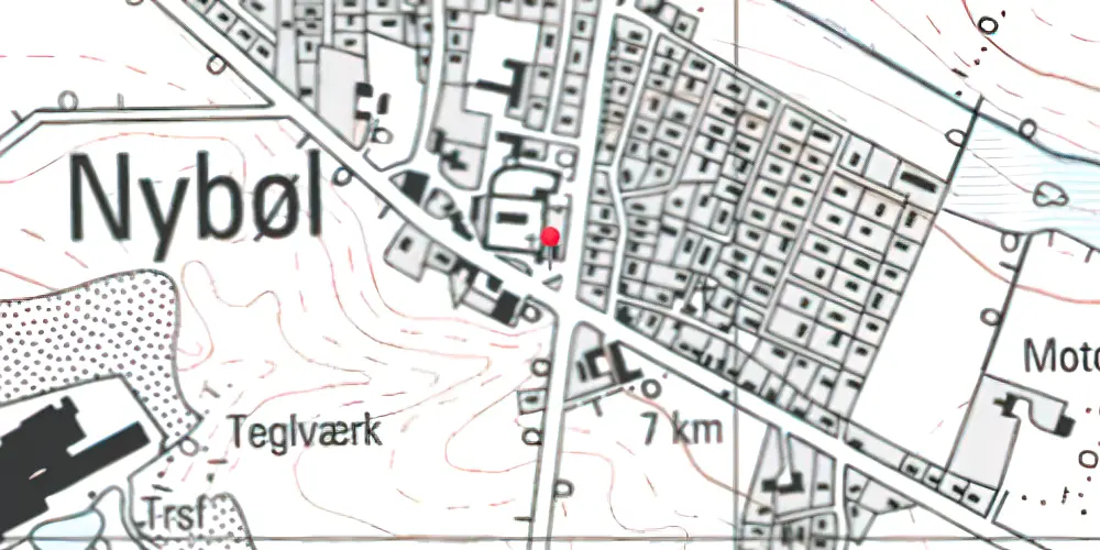 Historisk kort over Nybøl Station
