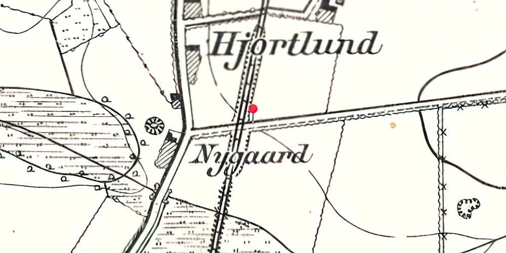 Historisk kort over Nygaard Trinbræt 
