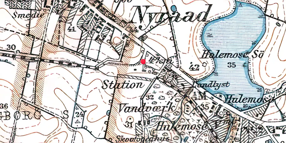 Historisk kort over Nyråd Station