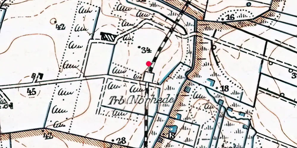 Historisk kort over Nørhede Trinbræt