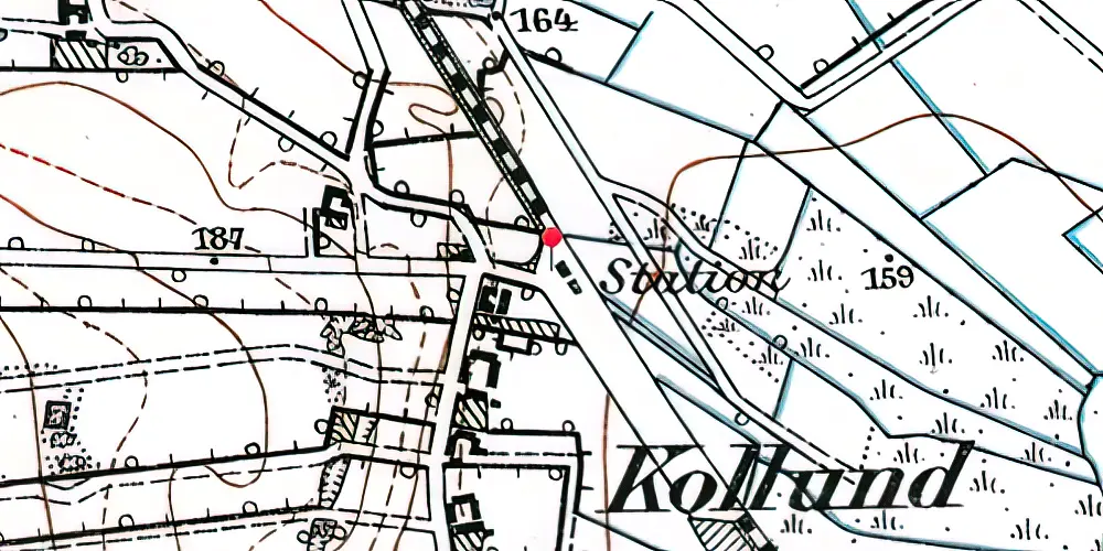 Historisk kort over Nørre Kollund Billetsalgssted