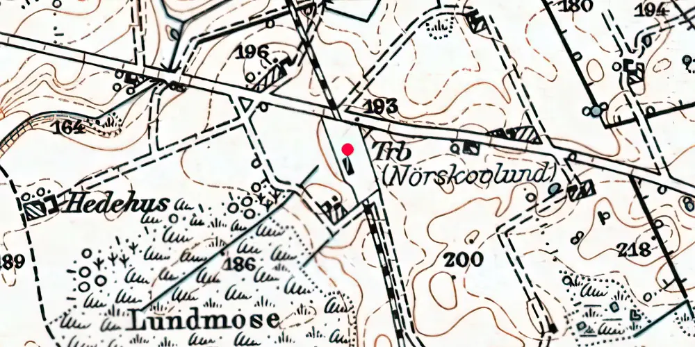 Historisk kort over Nørskovlund Trinbræt