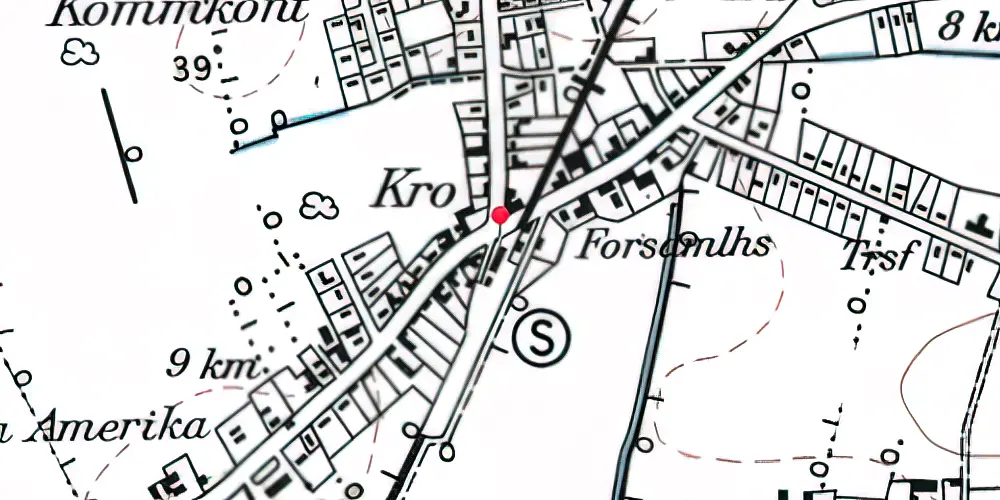 Historisk kort over Hjordkær Trinbræt