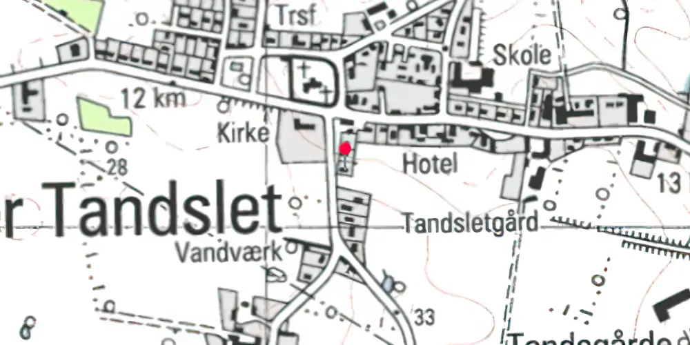 Historisk kort over Over-Tandslet Station