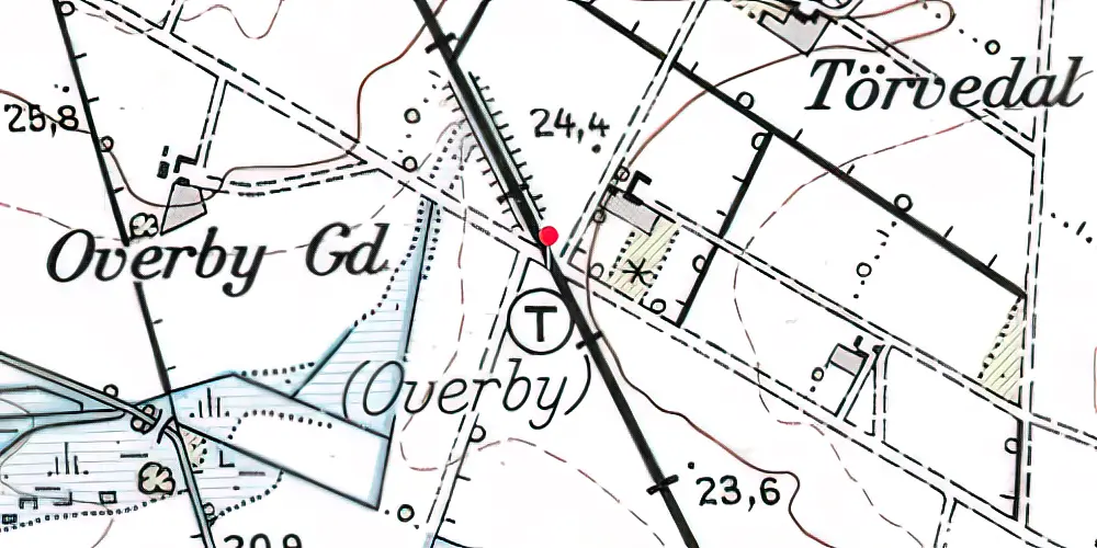 Historisk kort over Overby Trinbræt