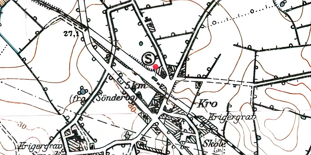 Historisk kort over Ragebøl Station 
