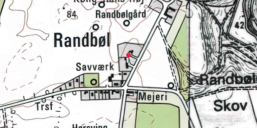 Historisk kort over Randbøl Holdeplads