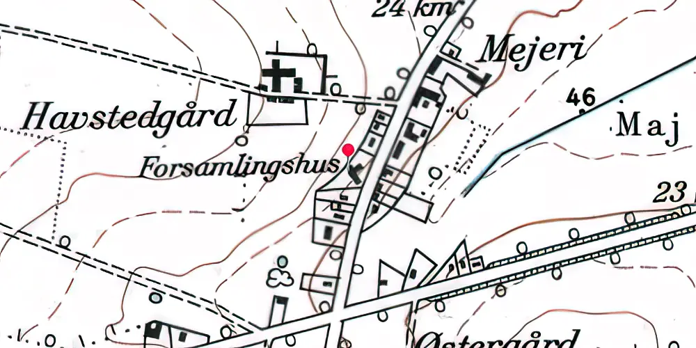 Historisk kort over Rangstrup Station 