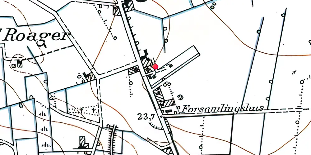 Historisk kort over Roager Station