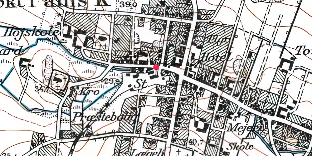 Historisk kort over Rødding Amtsbanegård