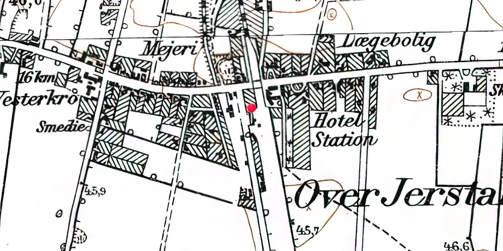 Historisk kort over Over-Jerstal Trinbræt