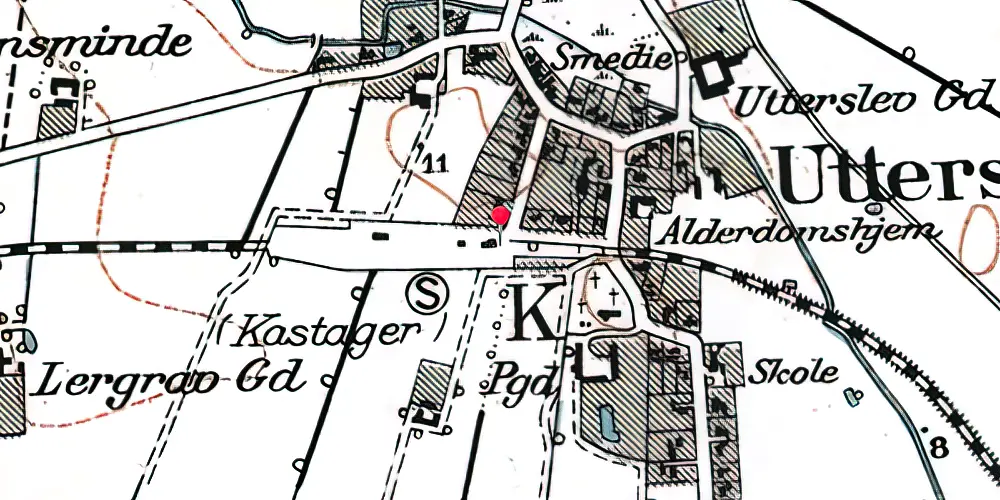 Historisk kort over Kastager Station