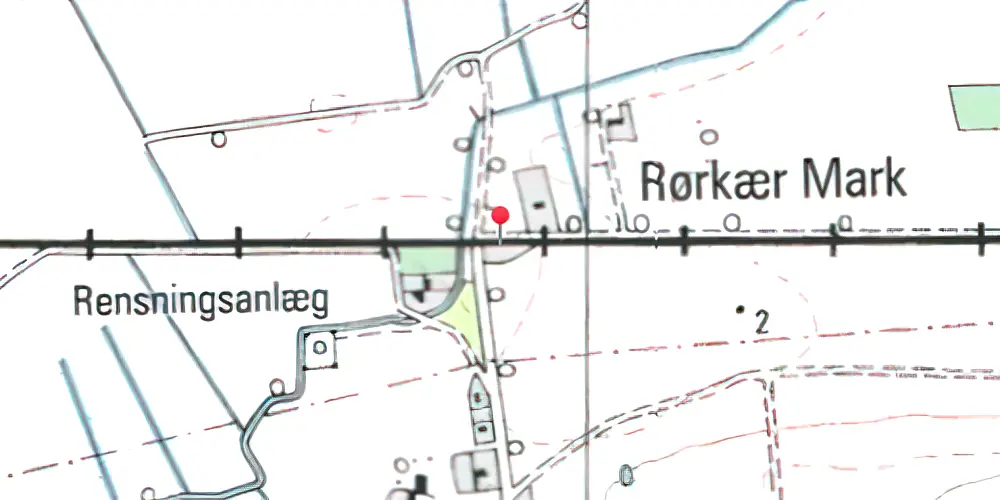 Historisk kort over Rørkær Billetsalgssted 