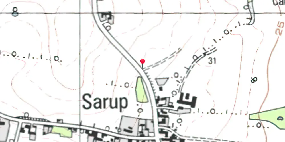 Historisk kort over Sarup Trinbræt