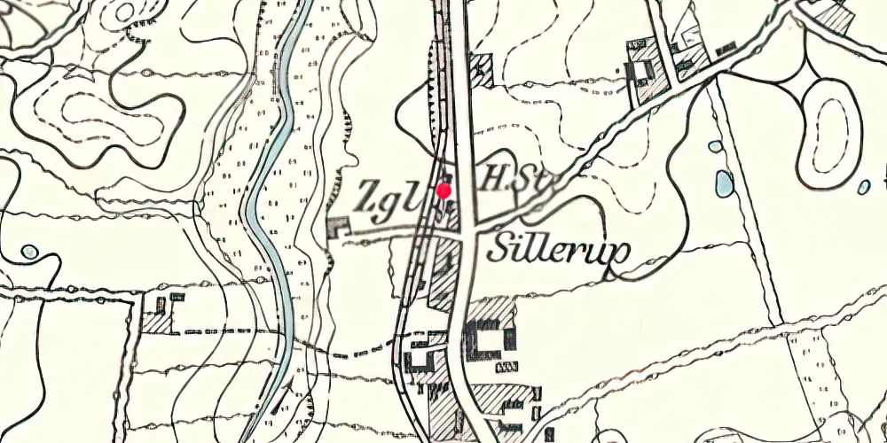 Historisk kort over Sillerup Station