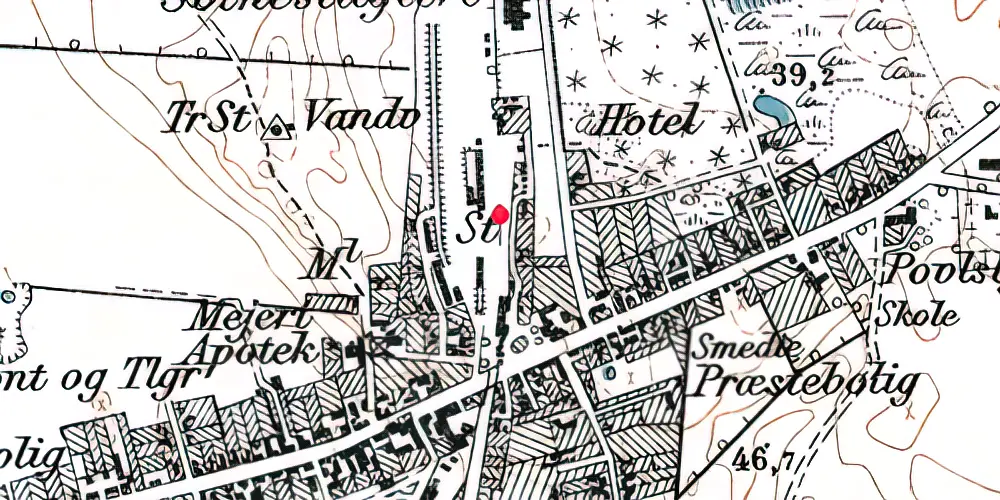 Historisk kort over Vojens Station