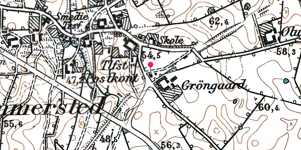 Historisk kort over Simmersted Station