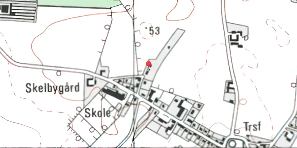 Historisk kort over Sjørslev Station