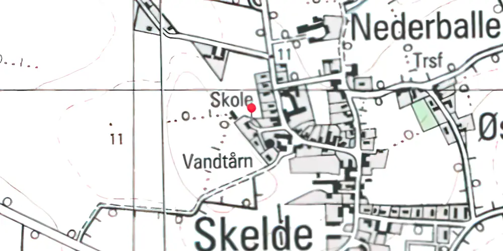 Historisk kort over Skelde Station
