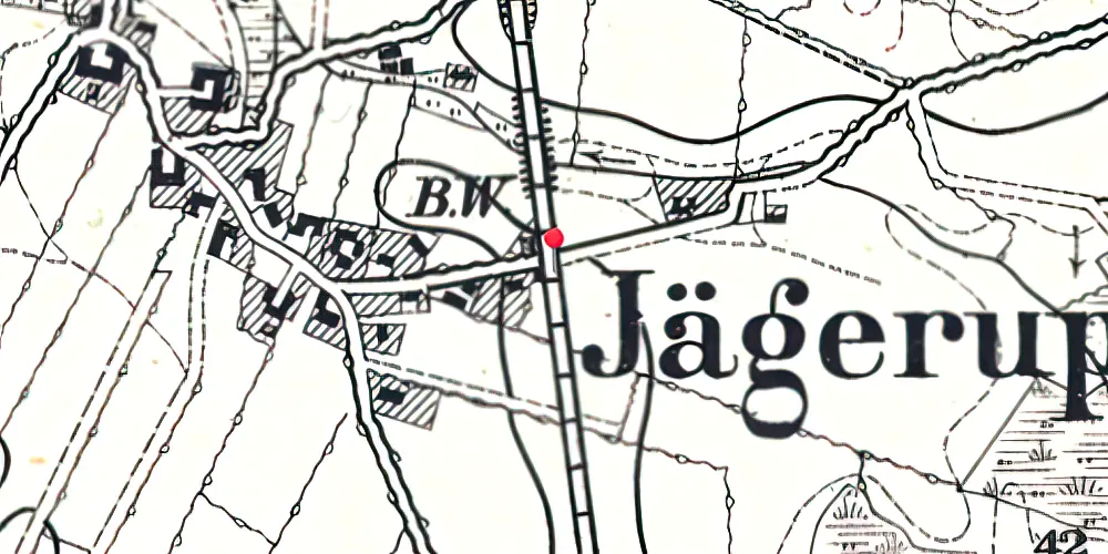 Historisk kort over Jegerup Trinbræt 