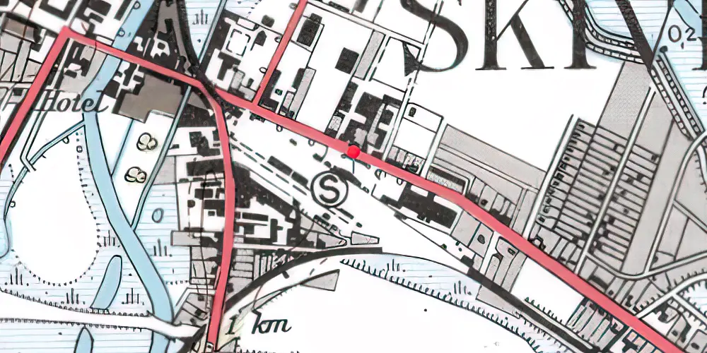 Historisk kort over Skive Station [1888-1962]