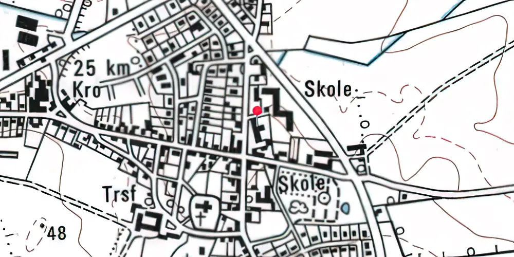 Historisk kort over Skodborg Amtsbanegård