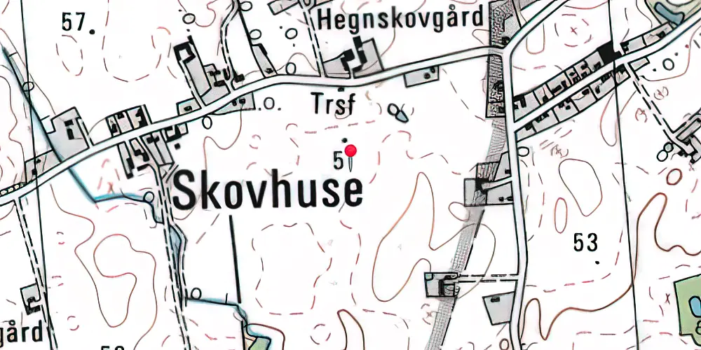Historisk kort over Skovhuse Trinbræt 