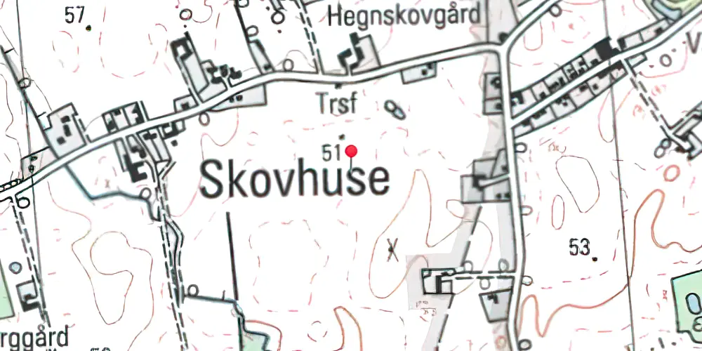 Historisk kort over Skovhuse Trinbræt 