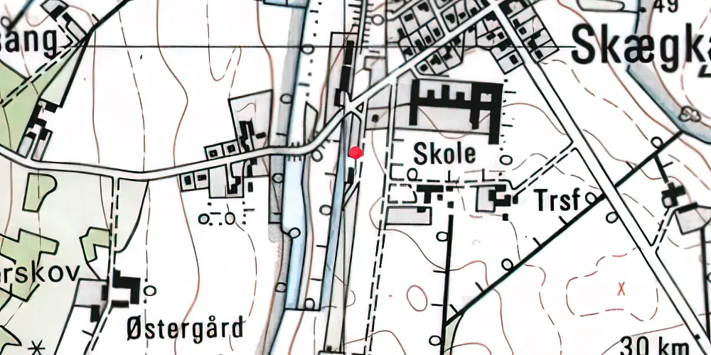 Historisk kort over Skægkær Station 