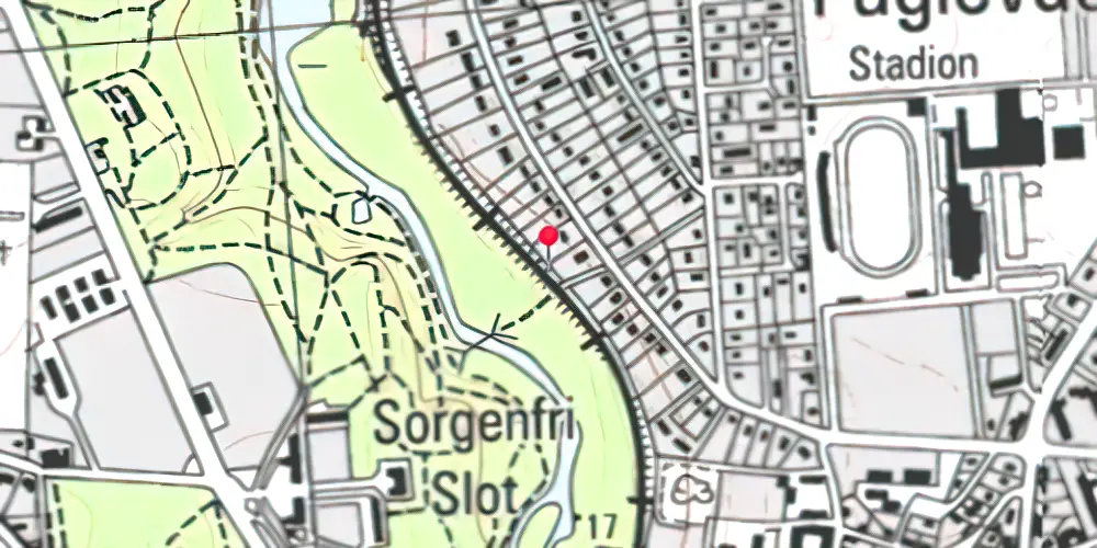 Historisk kort over Sorgenfri (Slotsparken) Trinbræt