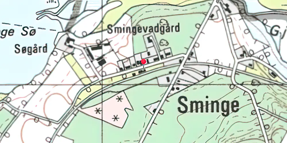 Historisk kort over Sminge Station