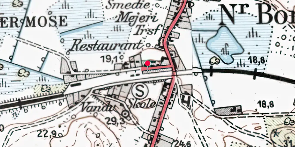 Historisk kort over Sparkær Station 