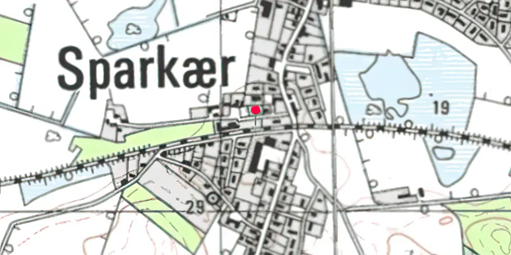 Historisk kort over Sparkær Trinbræt