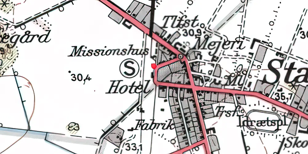 Historisk kort over Stakroge Station