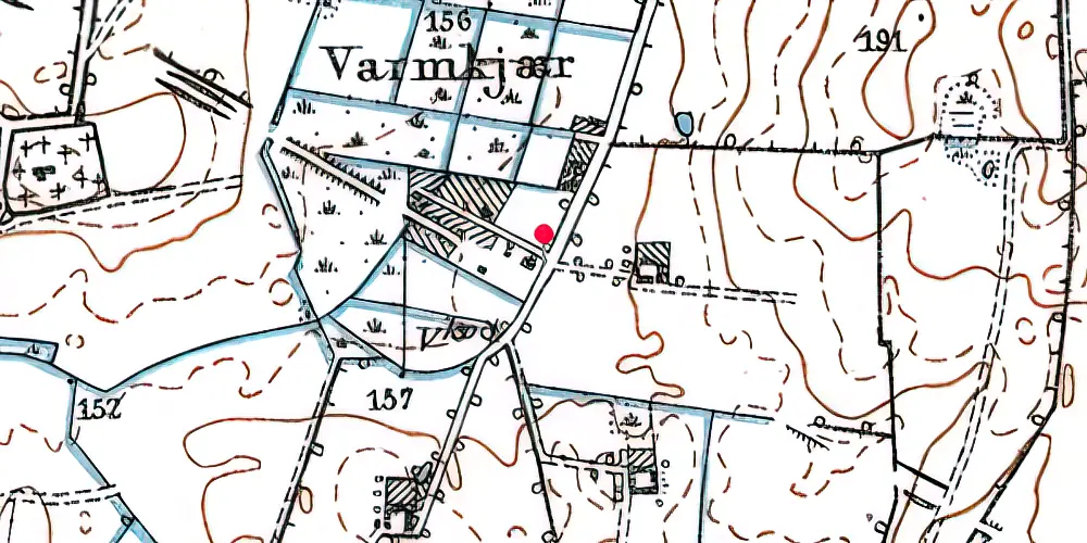 Historisk kort over Starup Holdeplads med sidespor