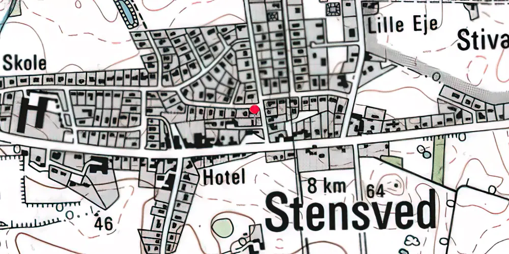 Historisk kort over Stensved Station 