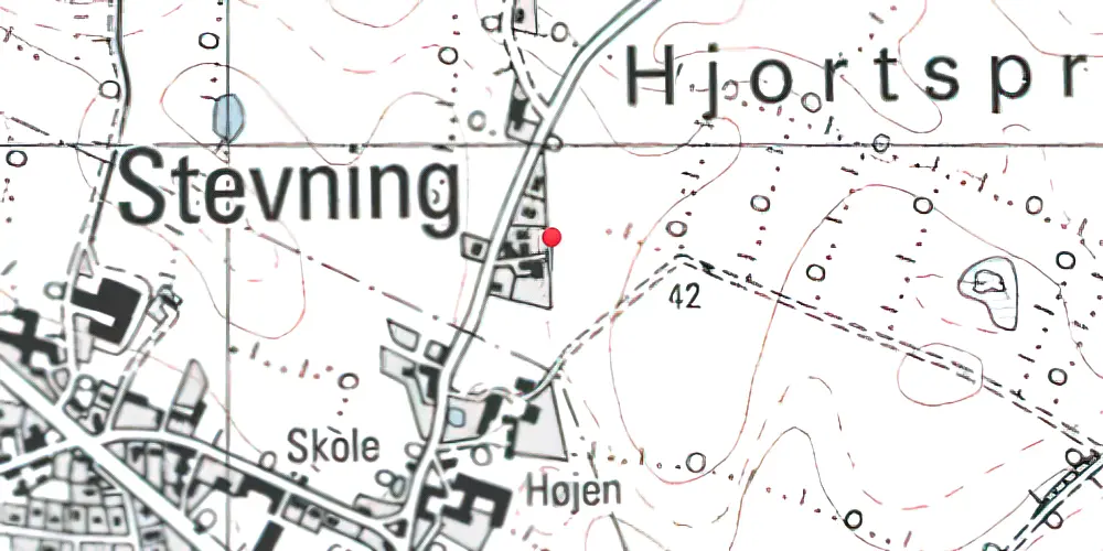 Historisk kort over Stevning Stationskro