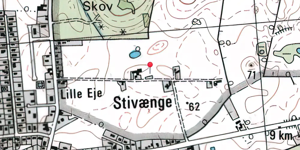Historisk kort over Stivænge Trinbræt 