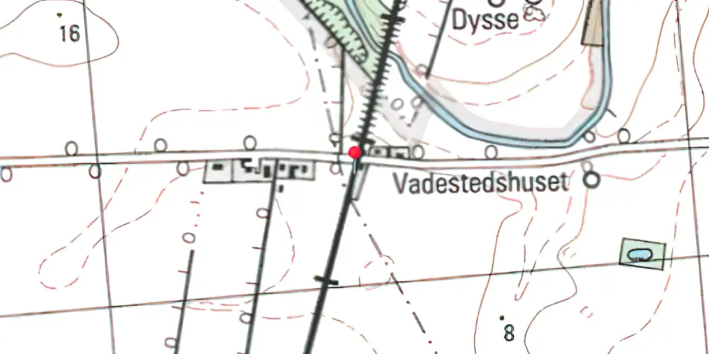Historisk kort over Store Linde Trinbræt med Sidespor 