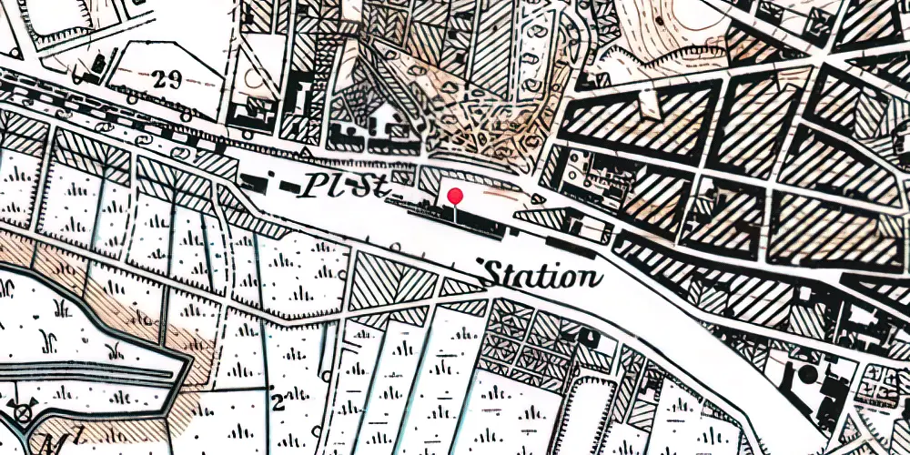 Historisk kort over Randers Station 