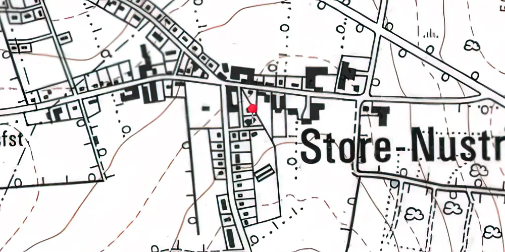 Historisk kort over Store Nustrup Station