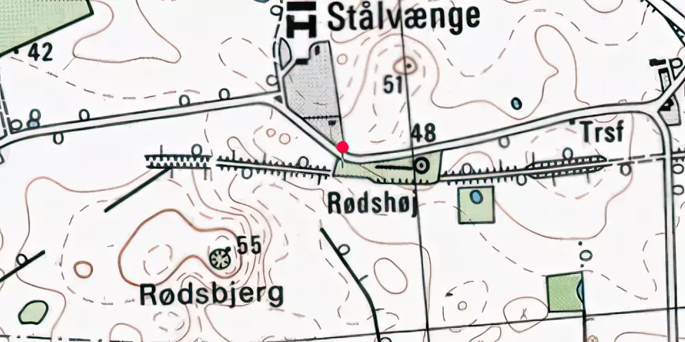 Historisk kort over Staalvænge Gaard Sidespor