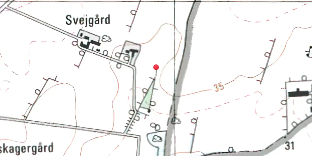 Historisk kort over Svejgaard Trinbræt