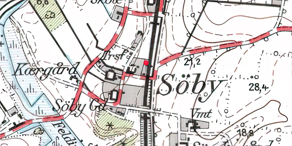 Historisk kort over Søby Trinbræt 