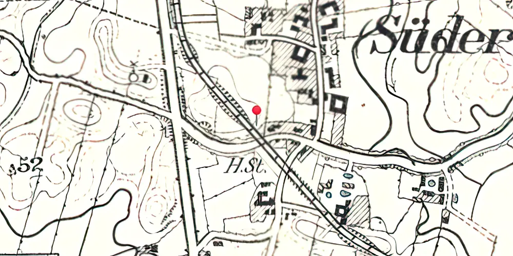 Historisk kort over Sønder Hostrup Stationskro
