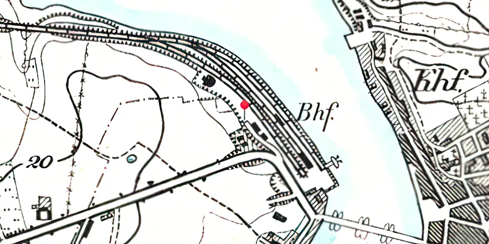 Historisk kort over Sønderborg Hovedbanegård [1901-1967]