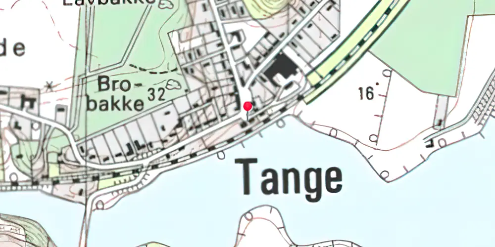 Historisk kort over Tange Station