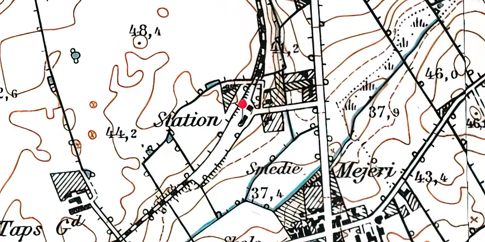 Historisk kort over Taps Station