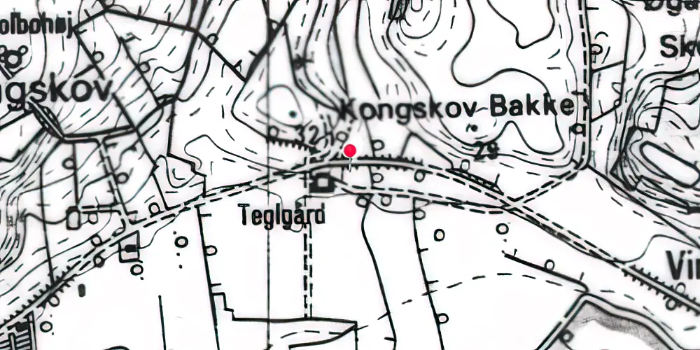 Historisk kort over Teglgård Trinbræt 