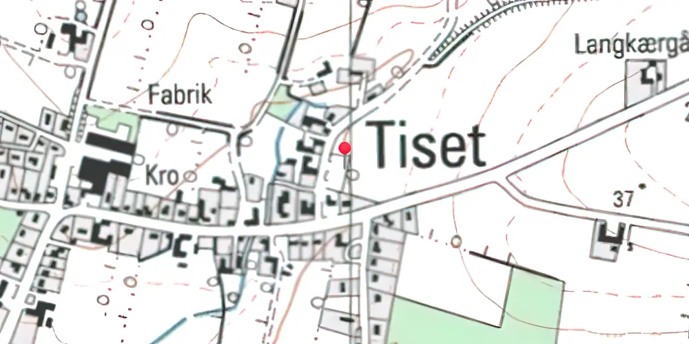 Historisk kort over Tiset Trinbræt